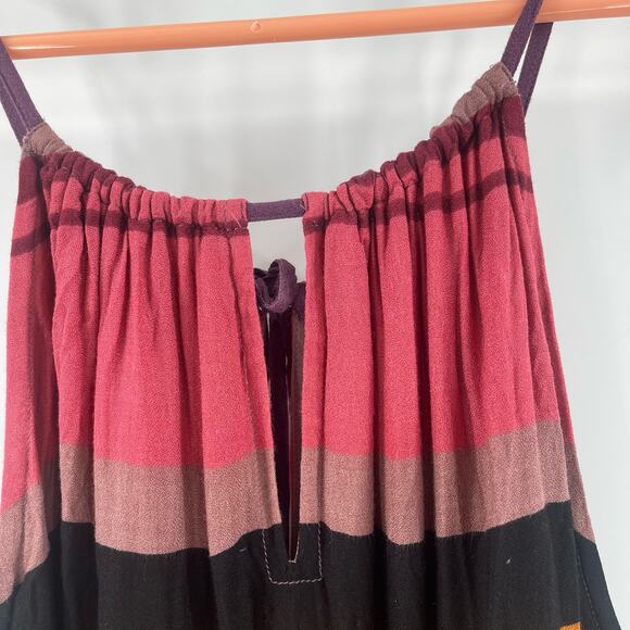 LOFT ANN TAYLOR Maxi Dress Size 8 Stripes Block Colorful Halter Tie Neck Casual - Picture 10 of 16